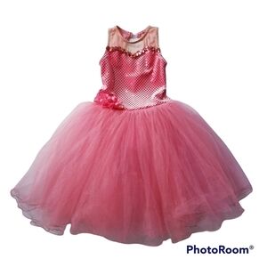 A WISH COME TRUE Gala Pink Ballet Leotard Tutu Dress Dance